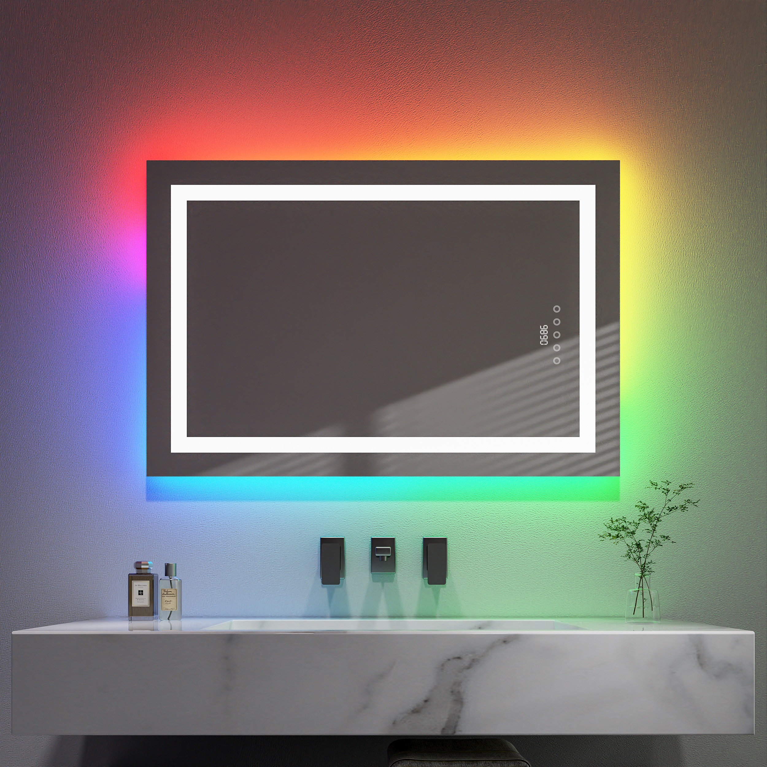 臭氧消毒 + AI 交互雙亮點！中山市大牌鏡業浴室鏡（臭氧款 / AI鋼化鏡款）功能介紹及場景應用